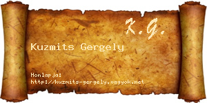 Kuzmits Gergely névjegykártya
